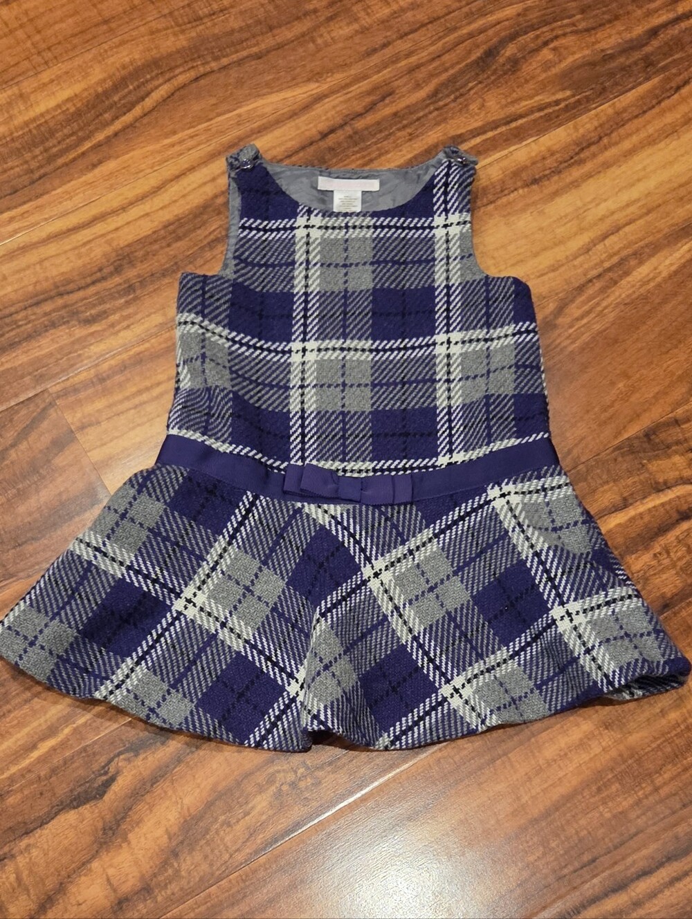 Janie and Jack EUC 18-24 months purple/black plaid wool jumper